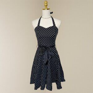 Vintage Polka Dot Halter Swing Dress